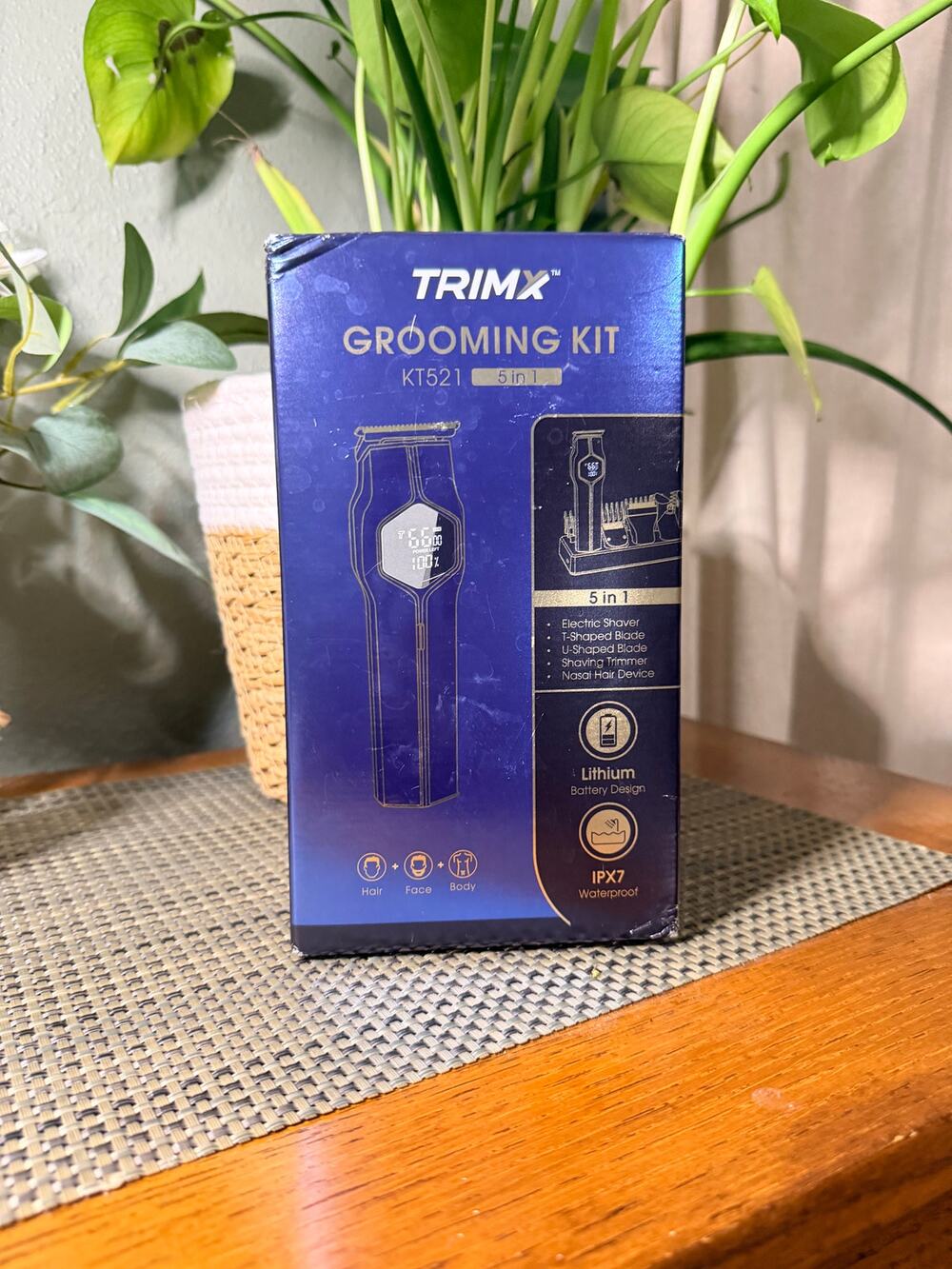 TRIMX KT521 5-in-1 Grooming Kit Hair Beard Body Trimmer Shaver Waterproof NWOT
